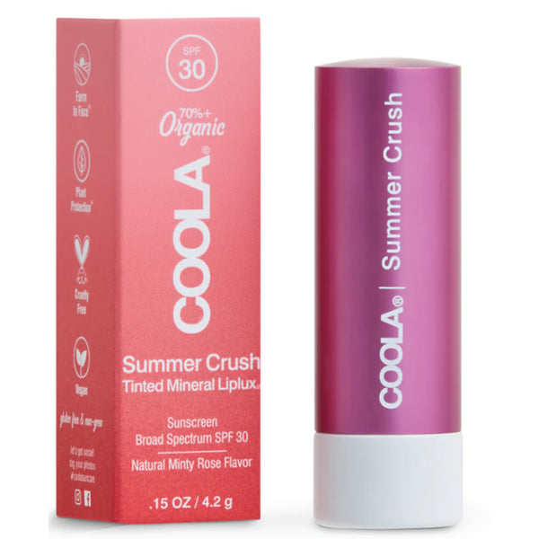 Coola Mineral Liplux Organic Tinted Lip Balm Sunscreen Summer Crush Spf30 4.2ml - shoplinediffusion